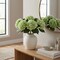 12 Pack 22" Real-Touch Green Hydrangea – 7" Diameter Faux Flower, Lifelike Silk Bloom for Home Décor, Wedding, Centerpiece, DIY Arrangements